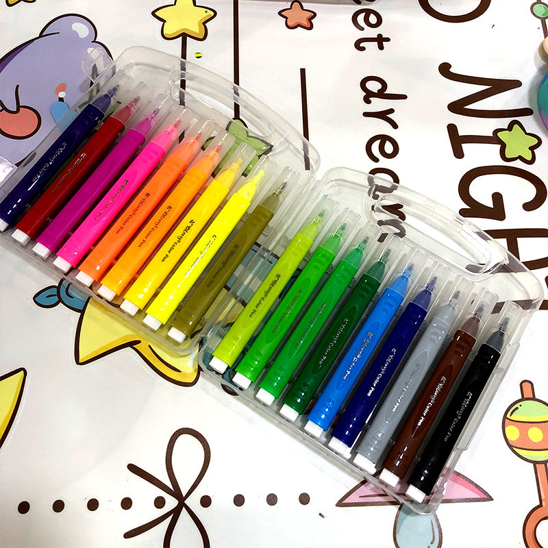 18 Color Fine Fiber Tip Water Color Marker