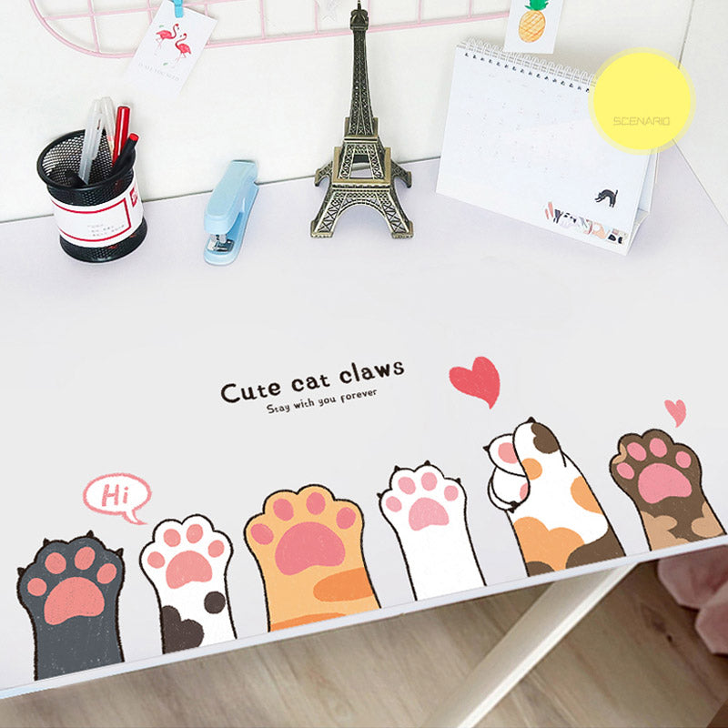 Cute Cat Claws Wall and Door Stickers For Kids