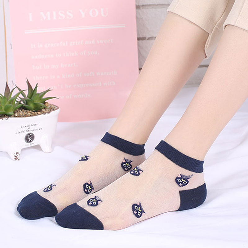 Set of 5 Transparent Short Ankle Socks