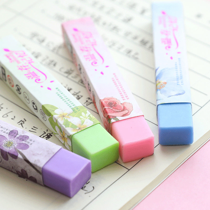 Set of 4 Sweet Memory Color Strip Eraser