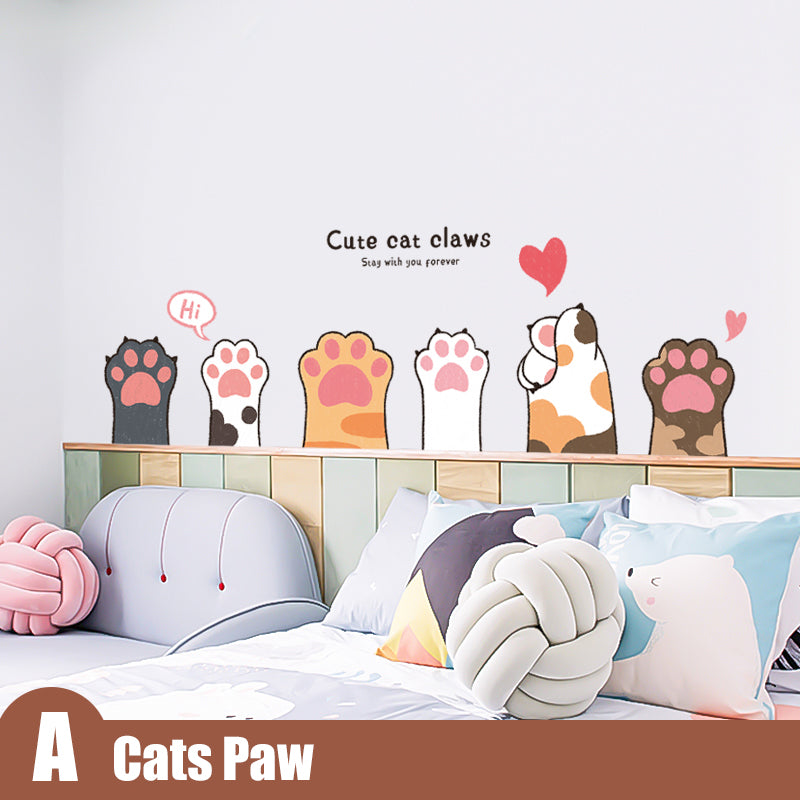 Cute Cat Claws Wall and Door Stickers For Kids