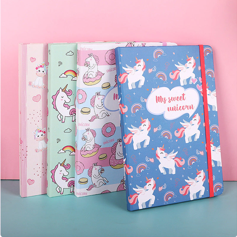 Kawaii Unicorn Pattern Blank Lined Notebook