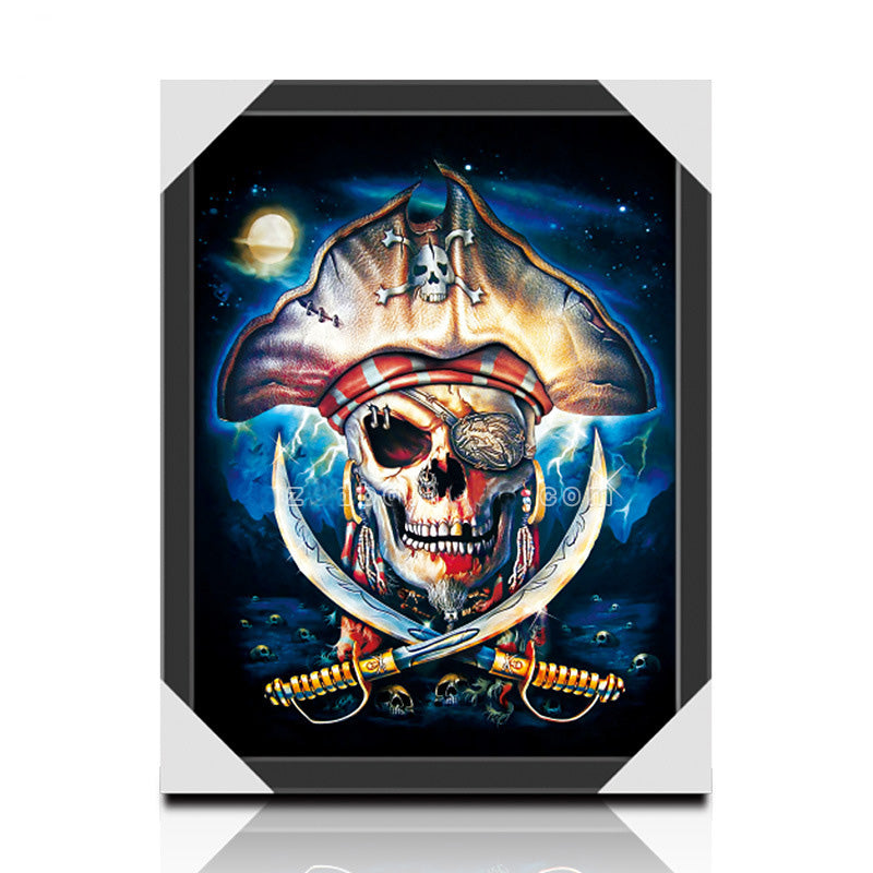 Thee Dimensional Pirate Skull Wall Poster