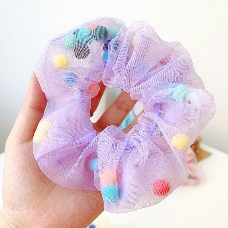 Set of 5 Korean Girl Net Candy Color Hair Ring