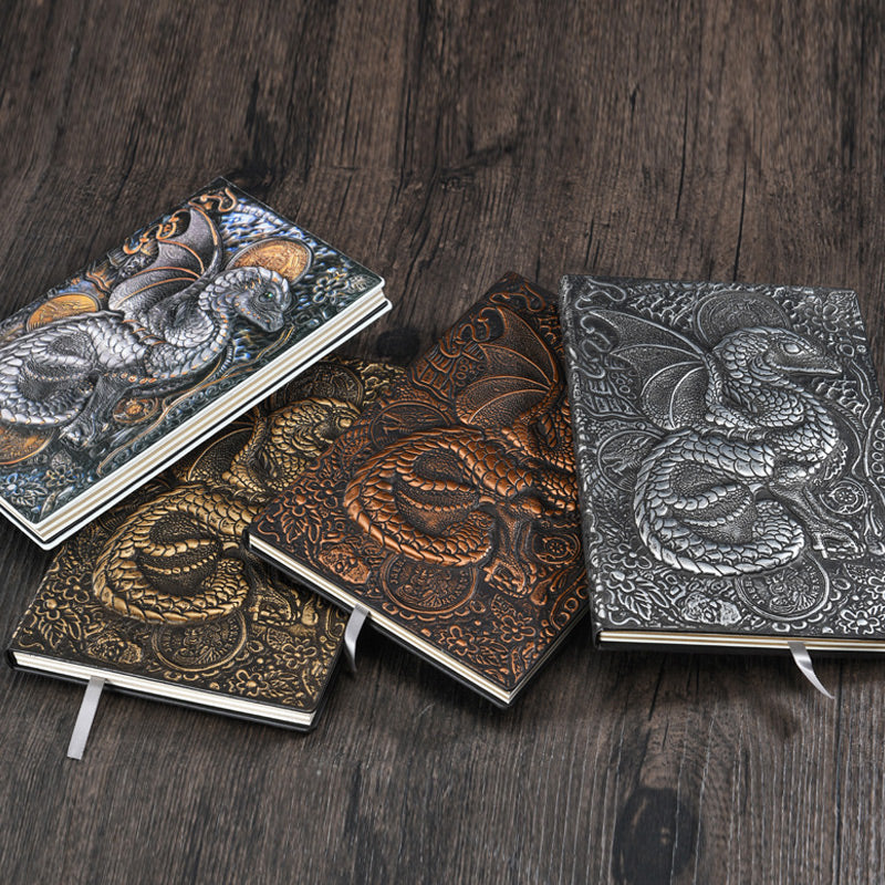 Baby Dragon 3D Embossed Faux Leather Cover Notebook