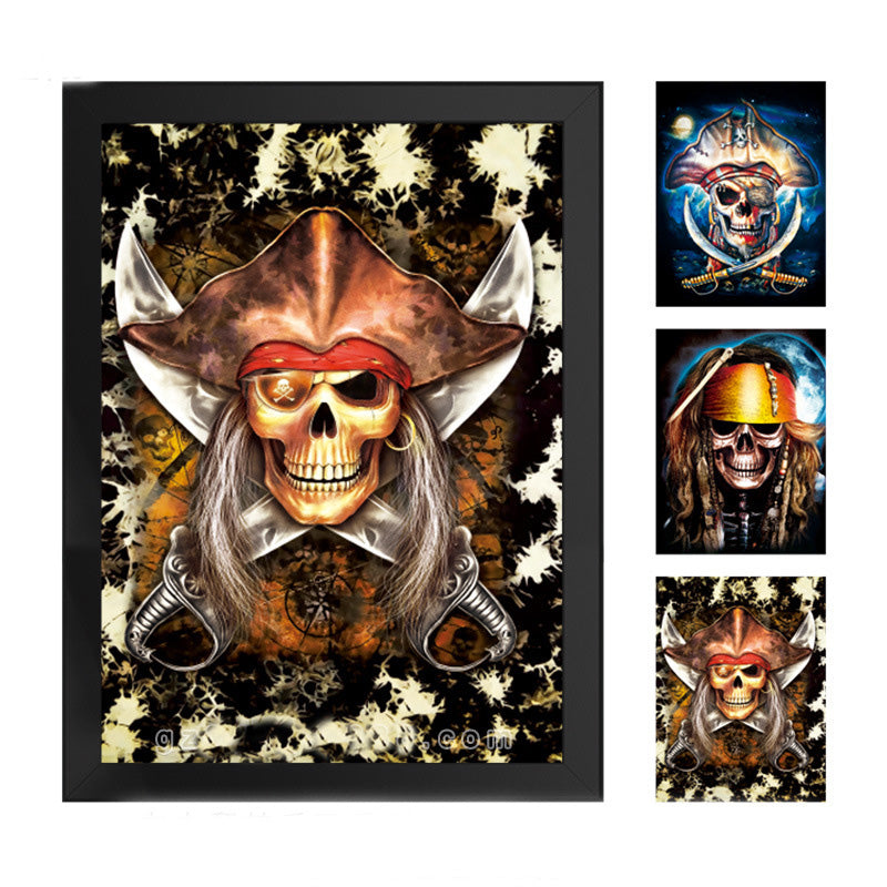 Thee Dimensional Pirate Skull Wall Poster