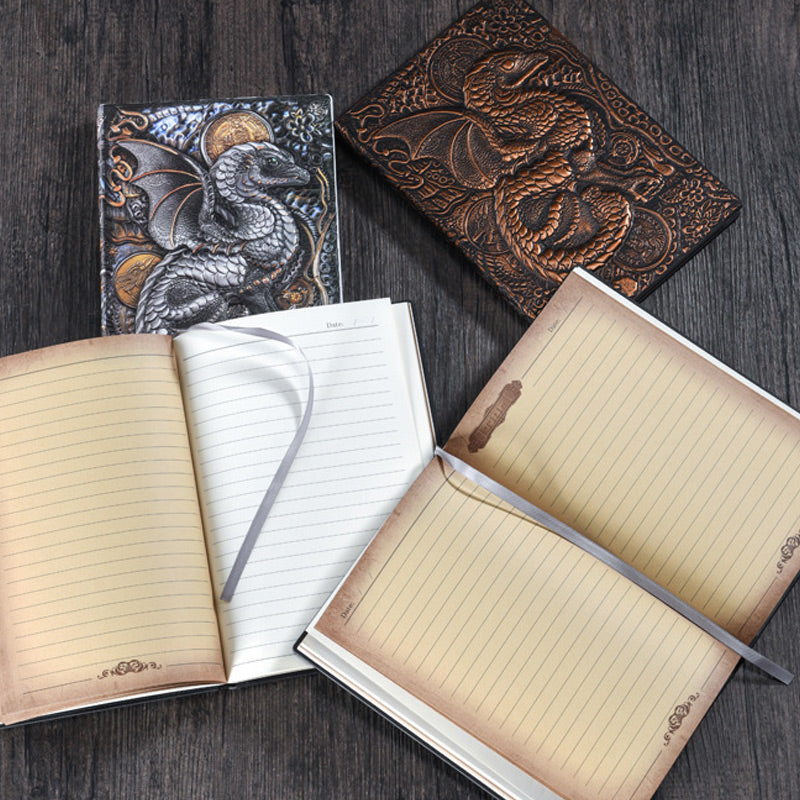 Baby Dragon 3D Embossed Faux Leather Cover Notebook