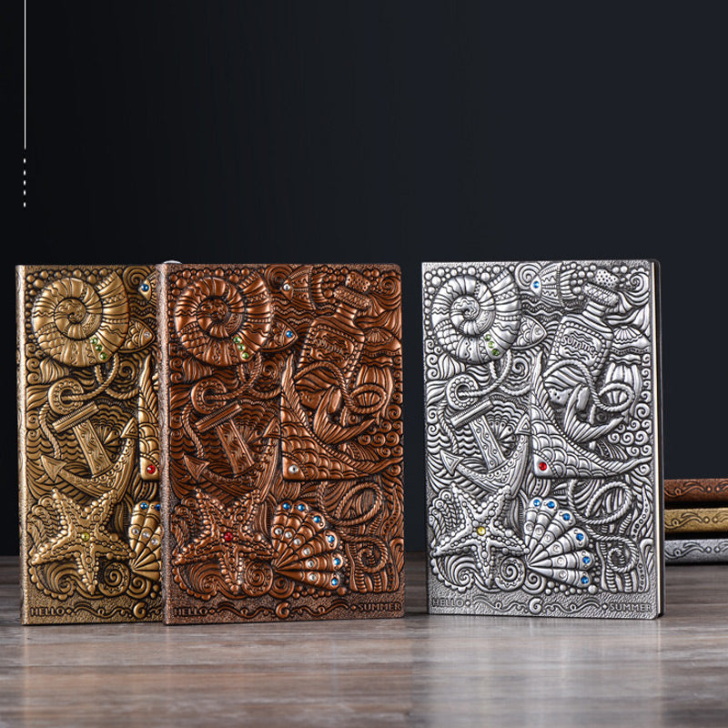 Sea Life 3D Embossed Faux Leather Cover Notebook