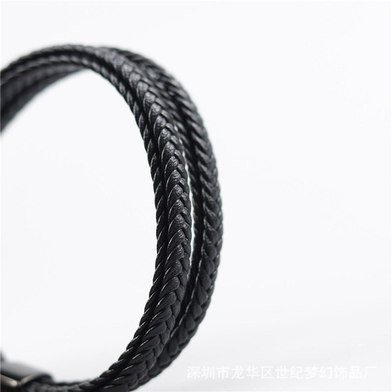 Leather Anchor Unisex Bracelet