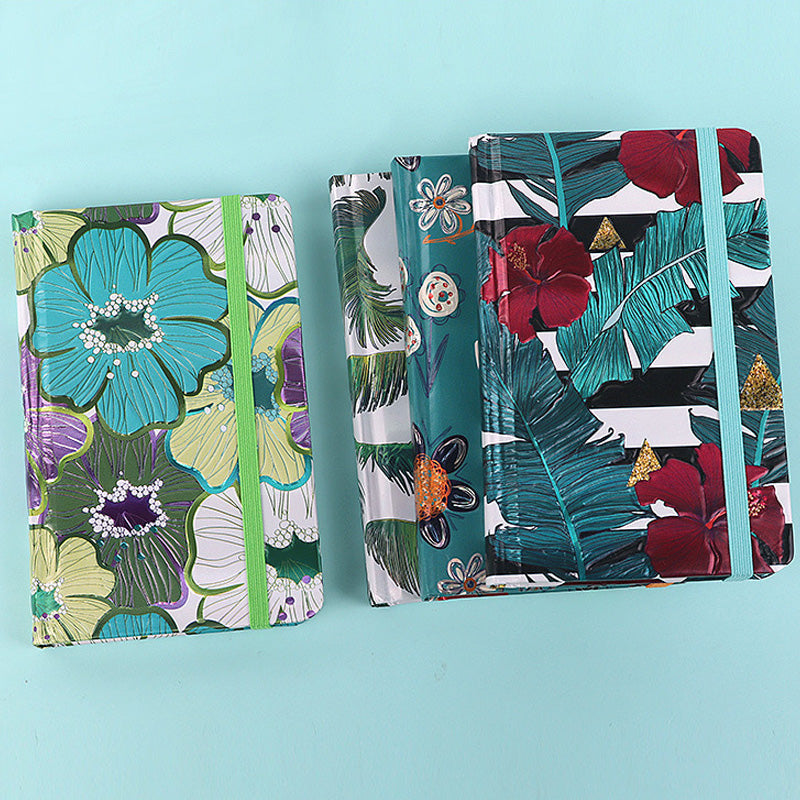 Metallic Embossed Leaves Printed A5 Notebook