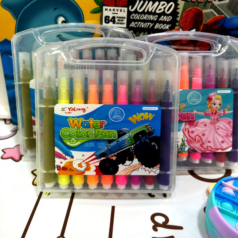 18 Color Fine Fiber Tip Water Color Marker