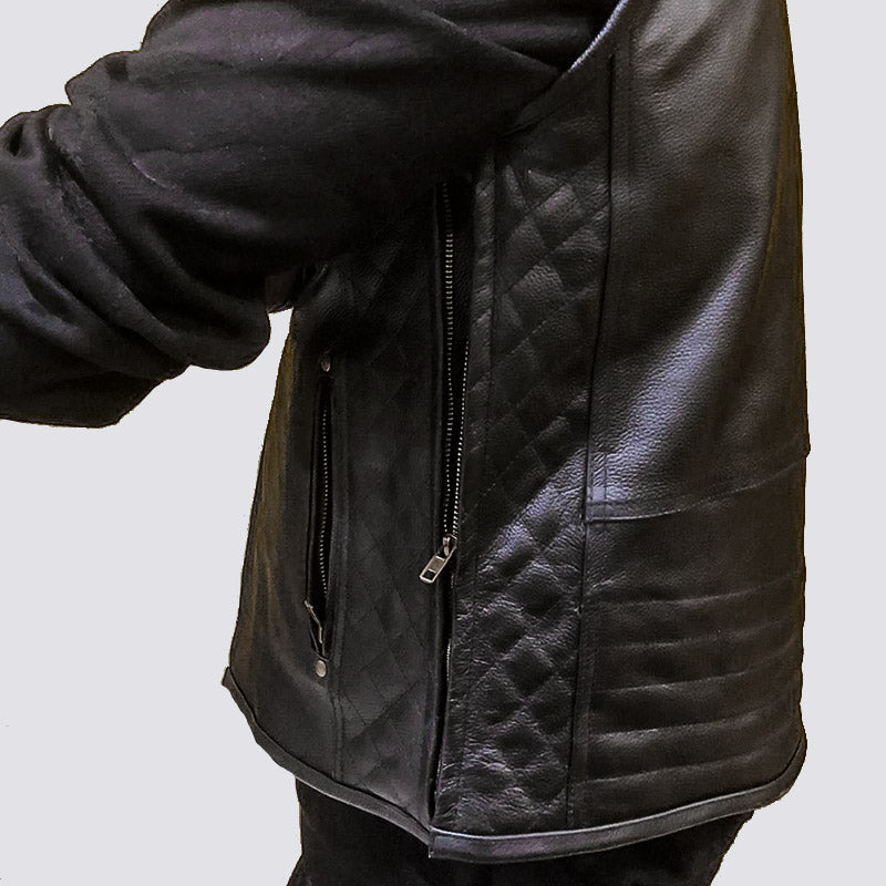 Original Leather Sleeveless Vests Zipper Jacket