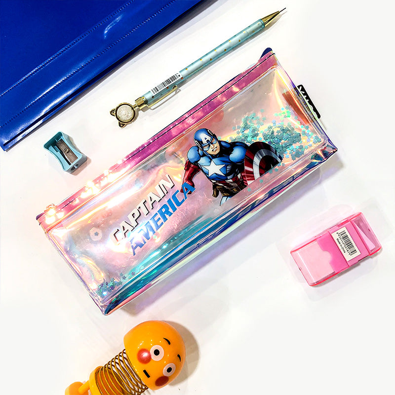 Superhero Water Glitter Pencil Pouch