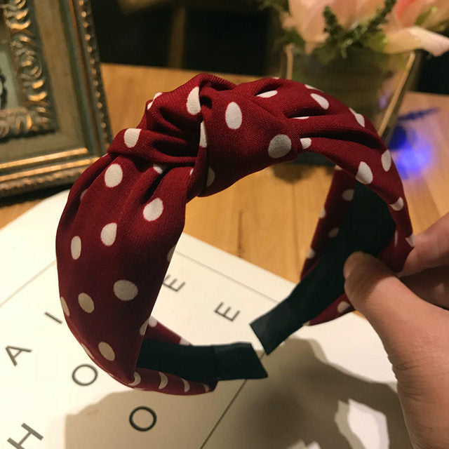 Polka Dots Hair Bands With Knot