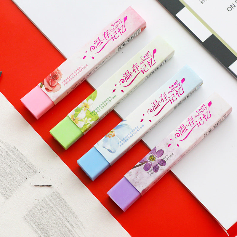 Set of 4 Sweet Memory Color Strip Eraser