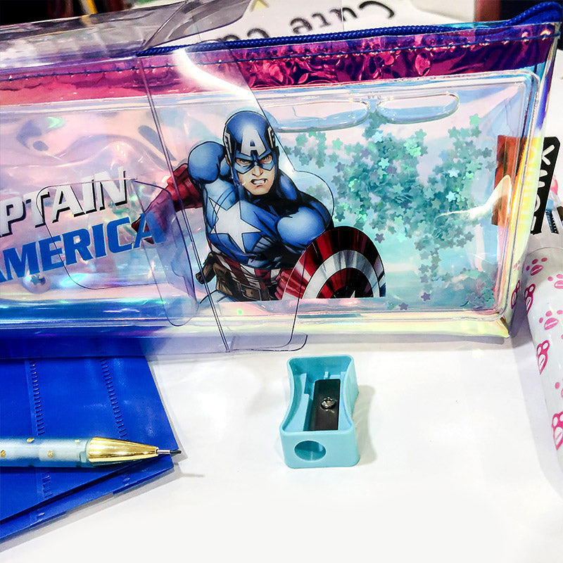 Superhero Water Glitter Pencil Pouch