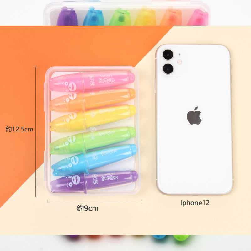 6 Mini Bear Baobao Color Highlighter