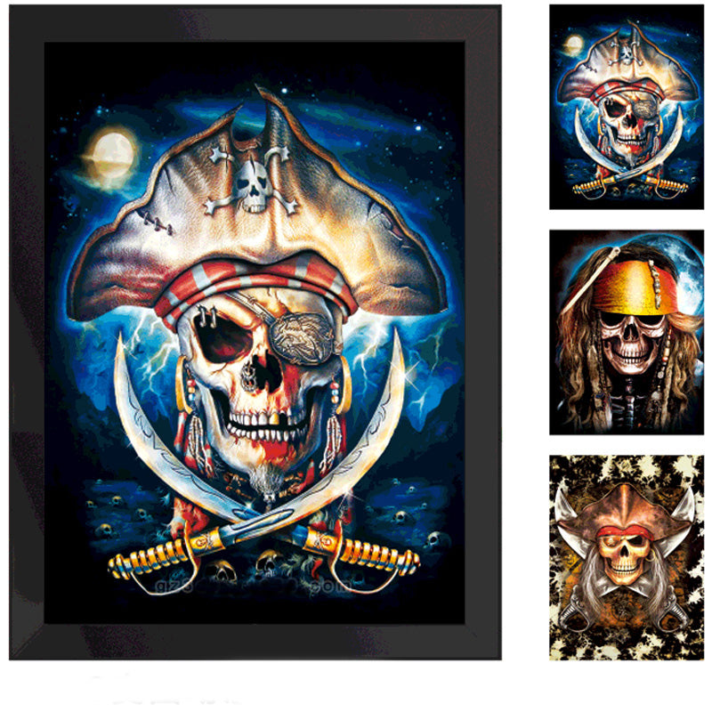 Thee Dimensional Pirate Skull Wall Poster