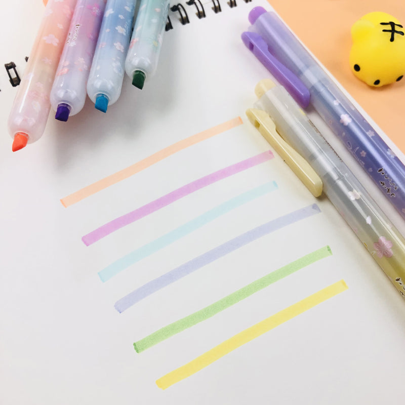 6 Colors Kawaii South Korea Fluorescent Highlighters