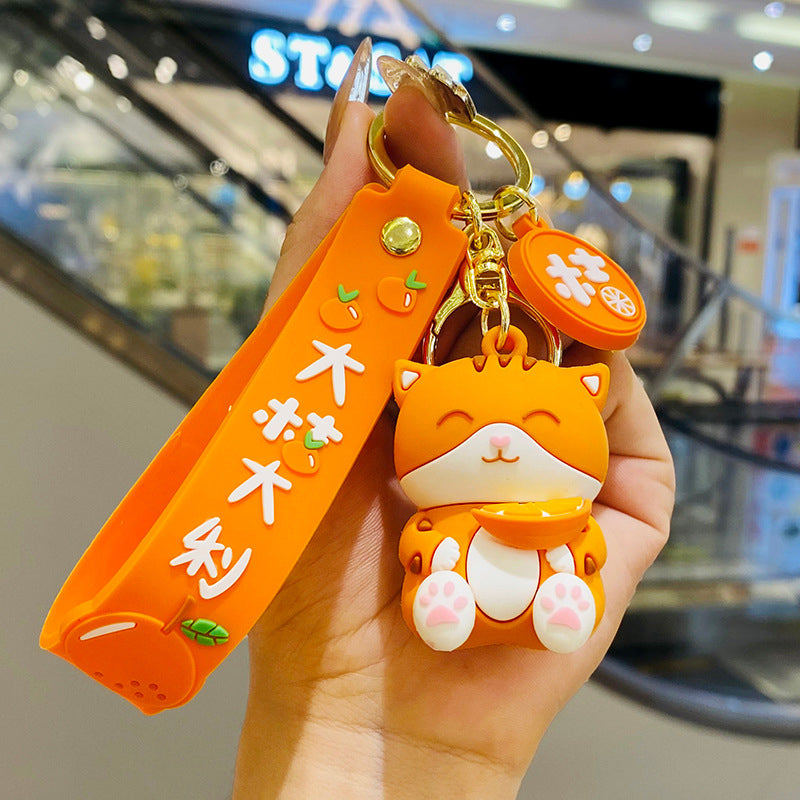 Orange Love Cat Keychain