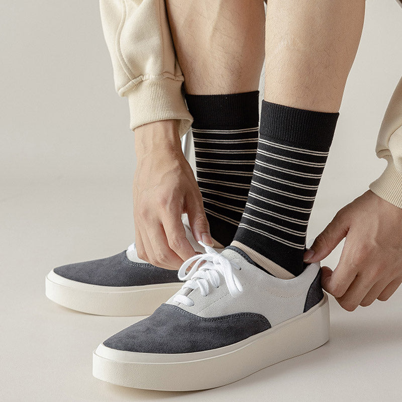 4 Pairs Autumn & Winter Striped Men's socks