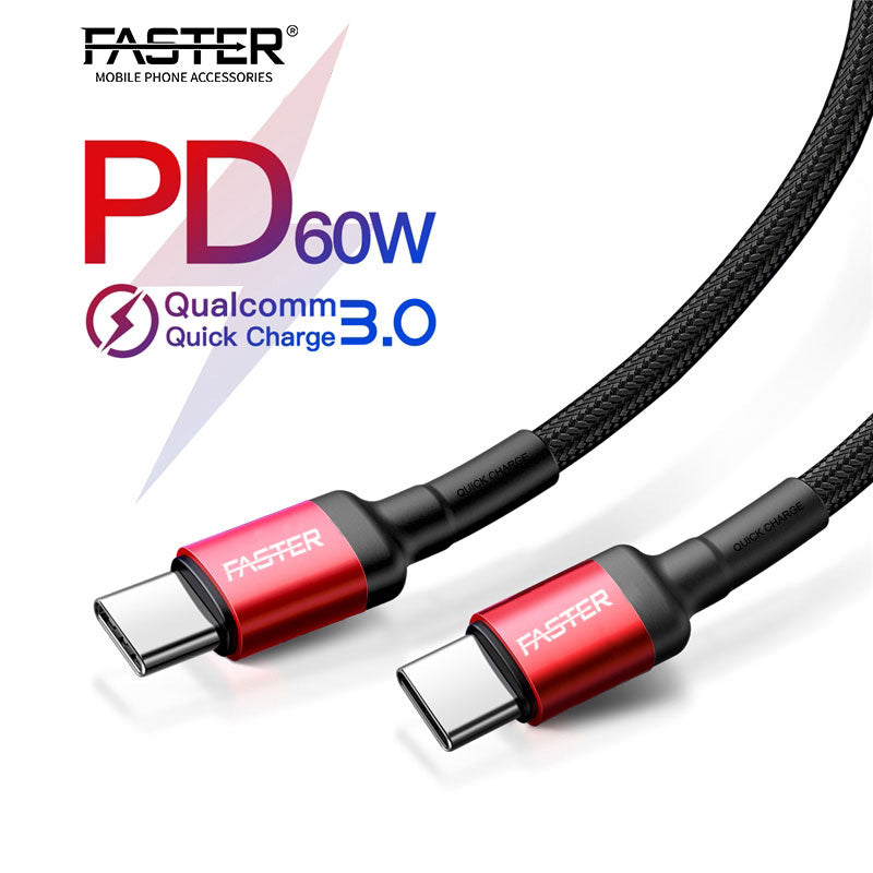 FASTER FC-60W Type-C To Type-C 3A PD Cable QC3.0
