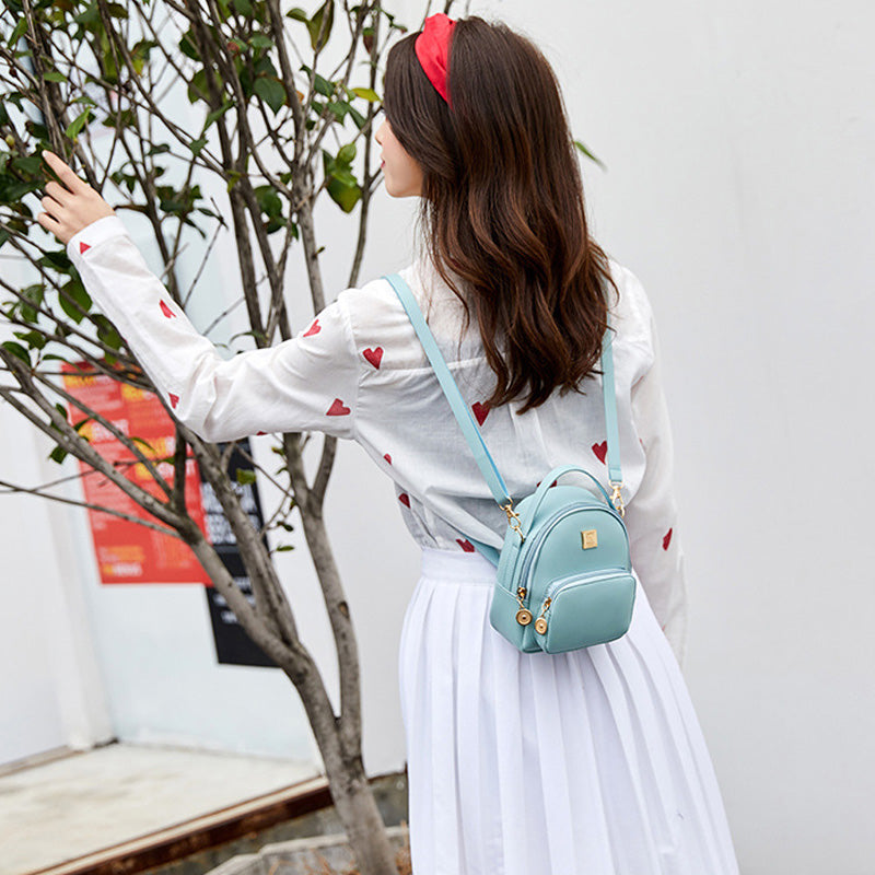 Korean Fashion Solid Color Small Backpack