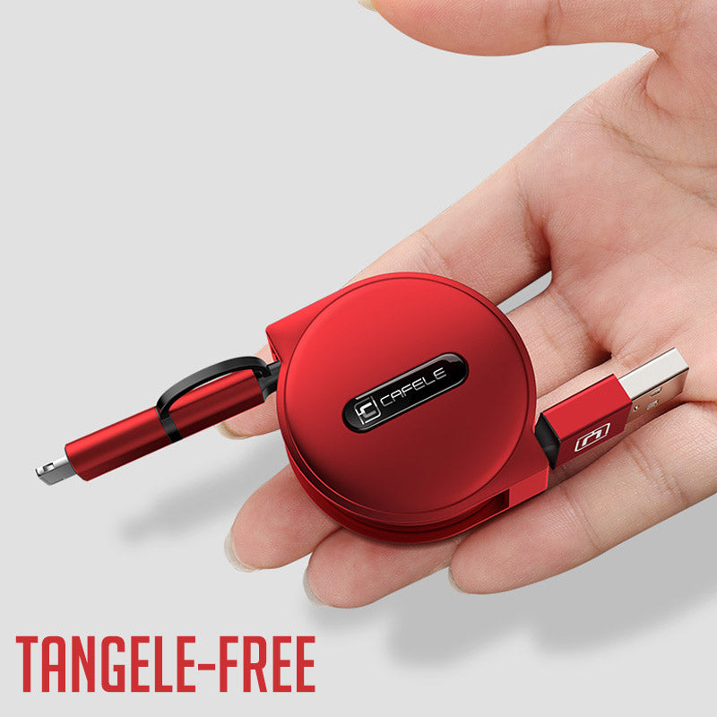 Stylish Cafele 2 in 1 Retractable USB Cable