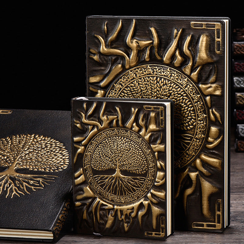 Mystery Tree 3D Embossed Faux Leather Cover Notebook