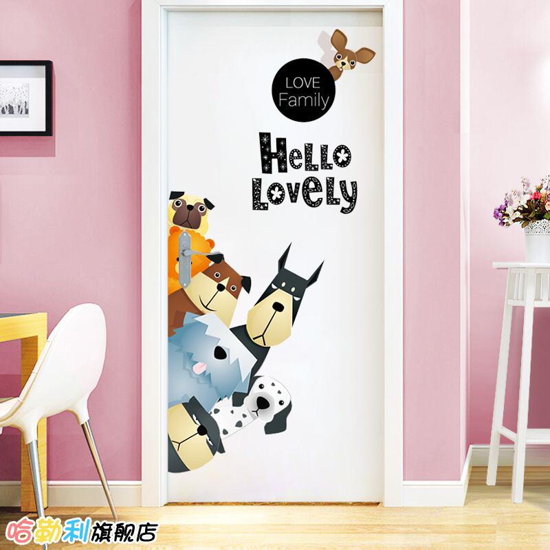 Hello Lovely Dogs Wall and Door Stickers For Kids