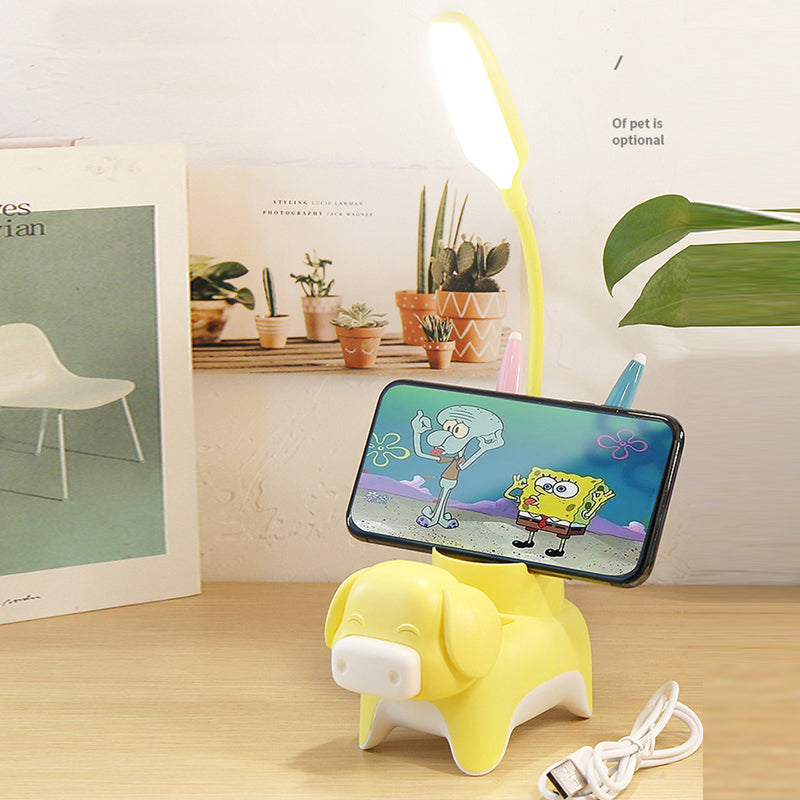 3 in 1 LED Cartoon Storage Pen Holder Desk Lamp