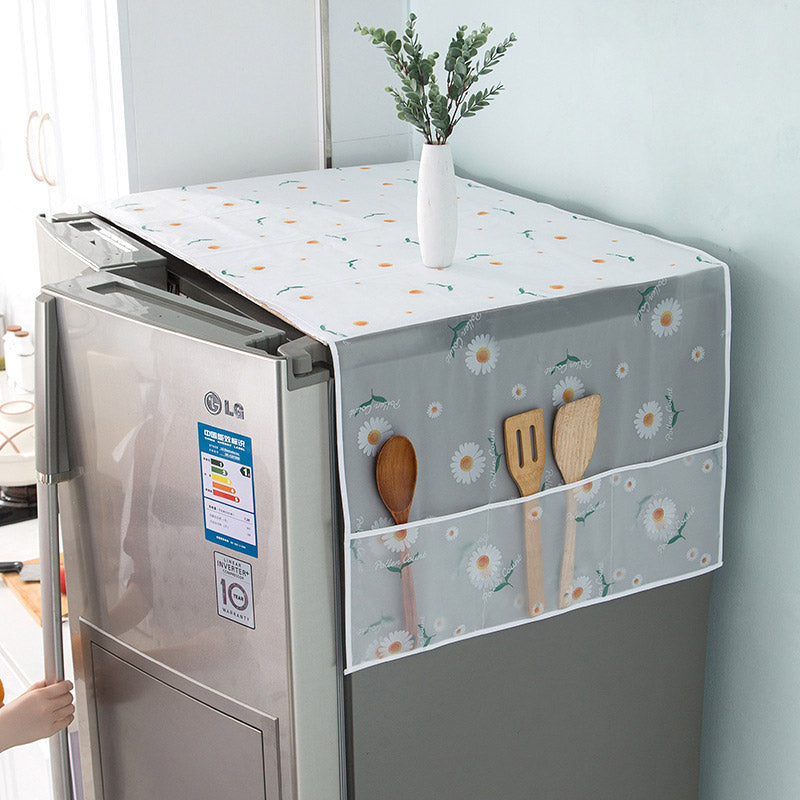 Refrigerator & Washing Machine Dust-Proof Cover with Storage Pockets