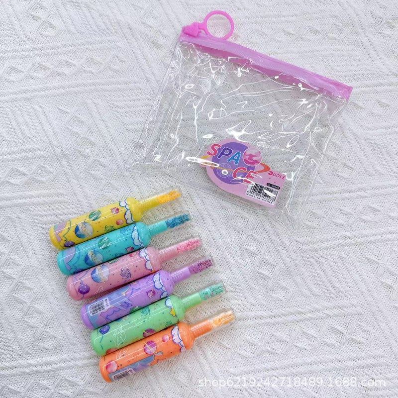 Cute Planet Bottle Mini Highlighter 6Pcs