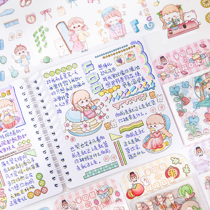 Cartoon Girl PET Waterproof Sticker 20pcs