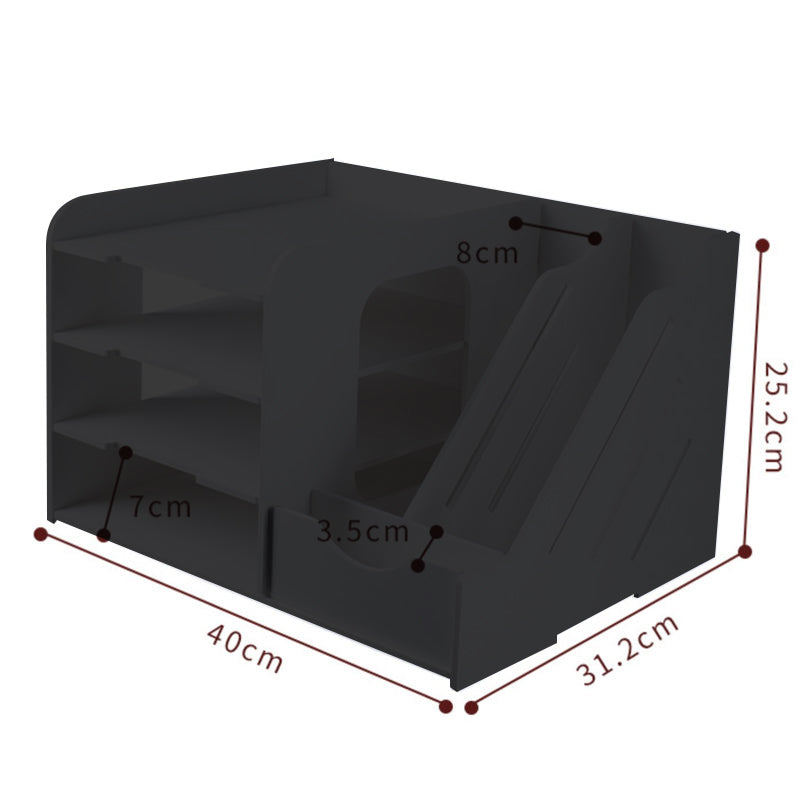 10 Compartment Desk Organizer Multi-layer Folder Storage Box