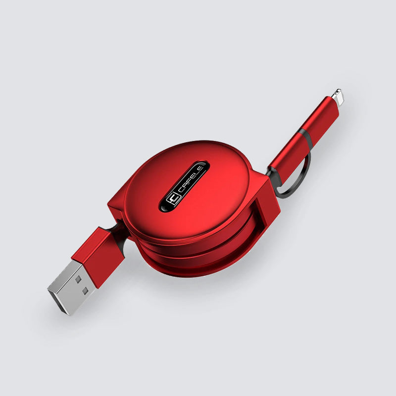 Stylish Cafele 2 in 1 Retractable USB Cable