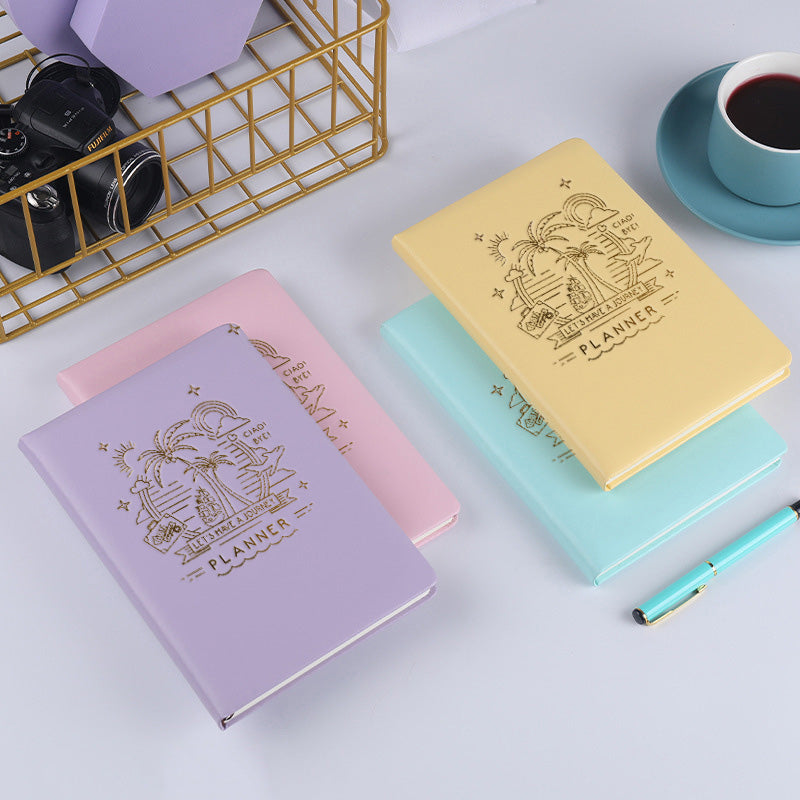 Kawaii Macaron Color B5 PU Leather Notebook