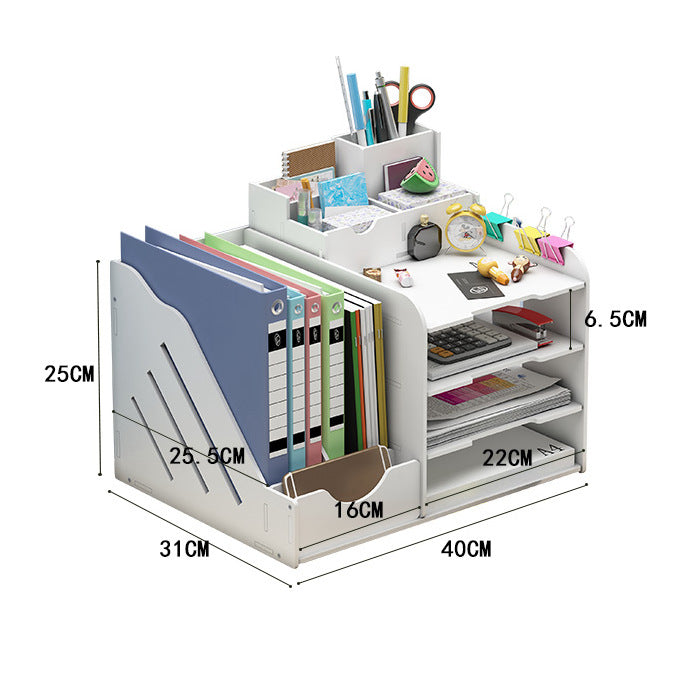 10 Compartment Desk Organizer Multi-layer Folder Storage Box